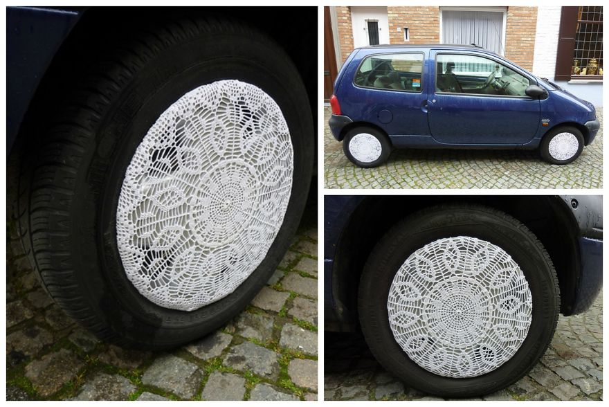These Doily Hubcaps Seriously Rule!