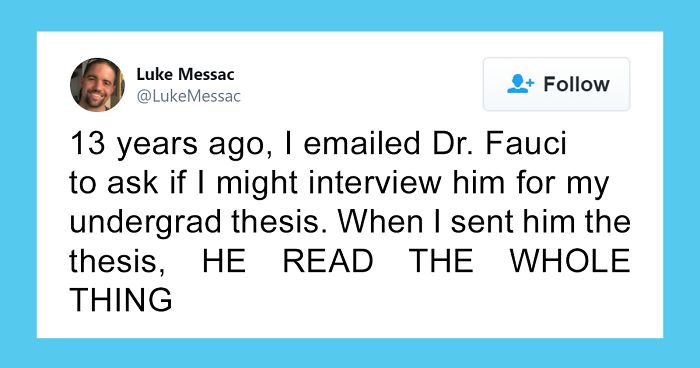 People Are Sharing Positive Stories About Dr. Fauci After Trump’s Undeserved Backlash Towards Him