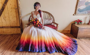 Artist Starts A Colorful Wedding Dress Business After Her "Fire" Wedding Dress Goes Viral