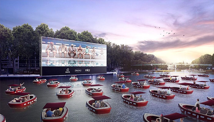 Paris Opens The Summer Season With Socially-Distant Floating Cinema