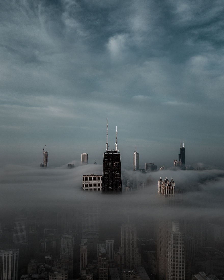 I Use My Drone To Photograph Chicago During The Most Incredible Sunrises And Sunsets (6 Pics)