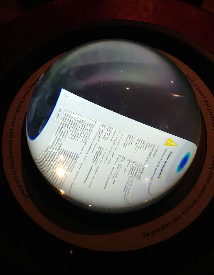 Bola de cristal en una exposición de Harry Potter