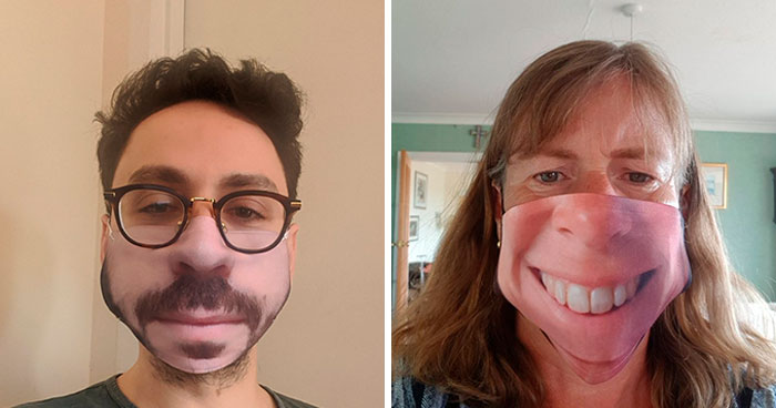 People Share Their Custom Face Mask Fails And Here Are 14 Of The Creepiest And Funniest Ones