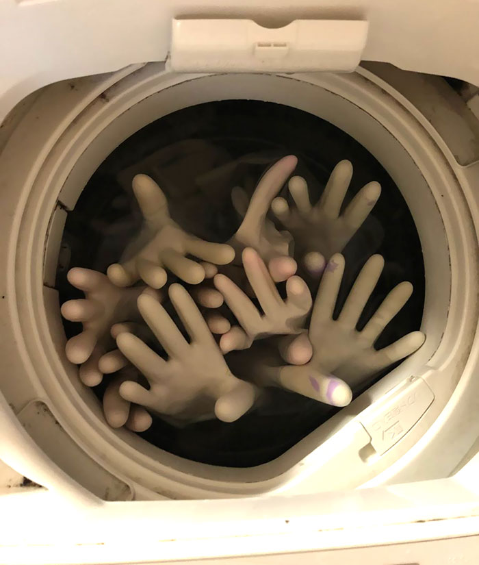 Just Some Regular Rubber Gloves Washing Accidentally Opened The Gate Of Hell