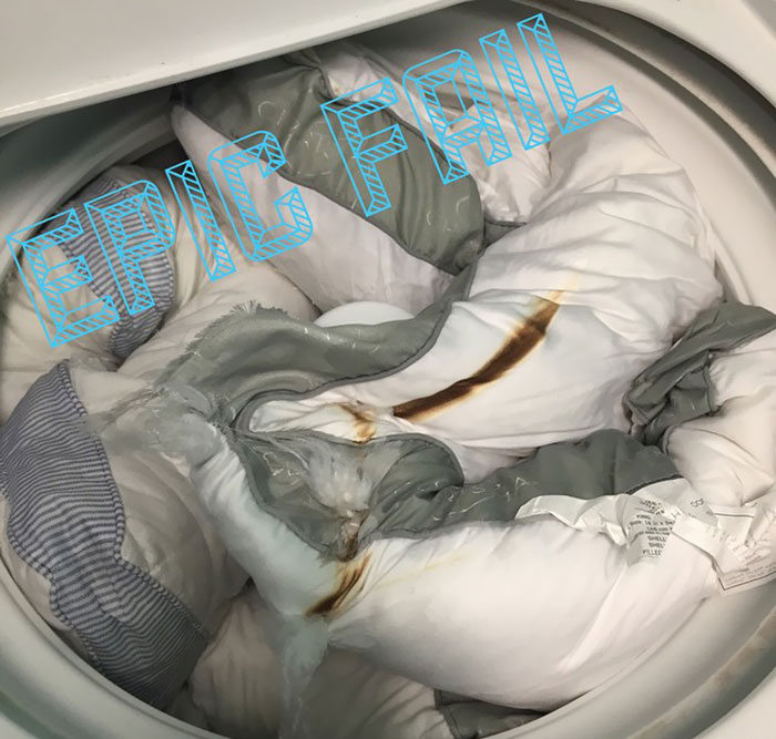 I Decided I Should Wash Everything. So I Threw My Pillows In, They Were Far Below The Fill Line Then They Exploded And Burned. My Washer Is Not Doing Well Now
