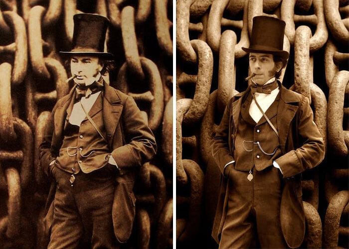 Isambard Kingdom Brunel, 1857 (Iz.) & Isambard Thomas (De.), su trastataranieto
