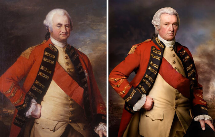 Clive de la India, Robert Clive, 1773 (Iz.) y Robert Holden (De.), su 4 veces bisnieto