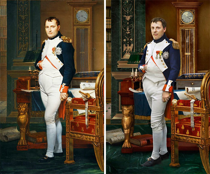 Napoleón (Iz.), 1812 y Hugo De Salis (De.), 3 veces bisnieto