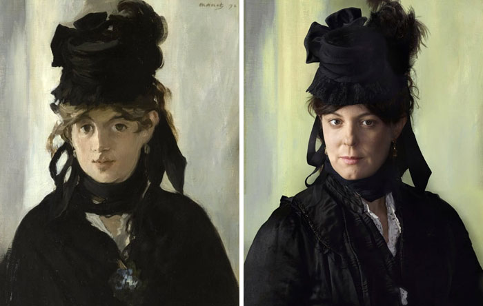 Berthe Morisot (Iz.), 1872 y Lucie Rouart (De.), su bisnieta