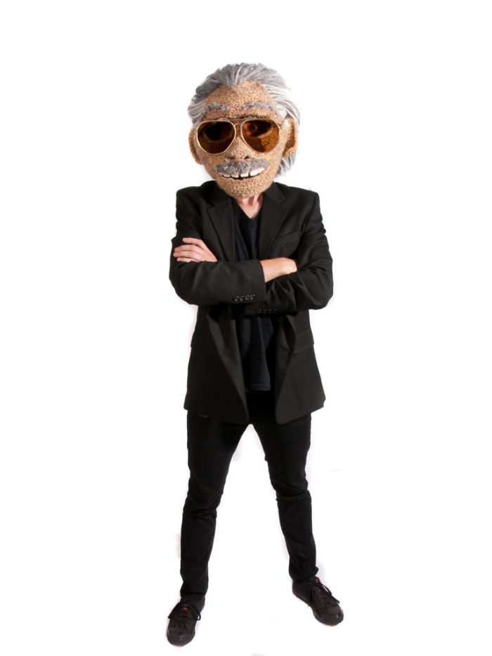 Life-Size Stan Lee Mask Crocheted By Huckleberry Elling Life-Size Stan Lee Mask Crocheted By Huckleberry Elling