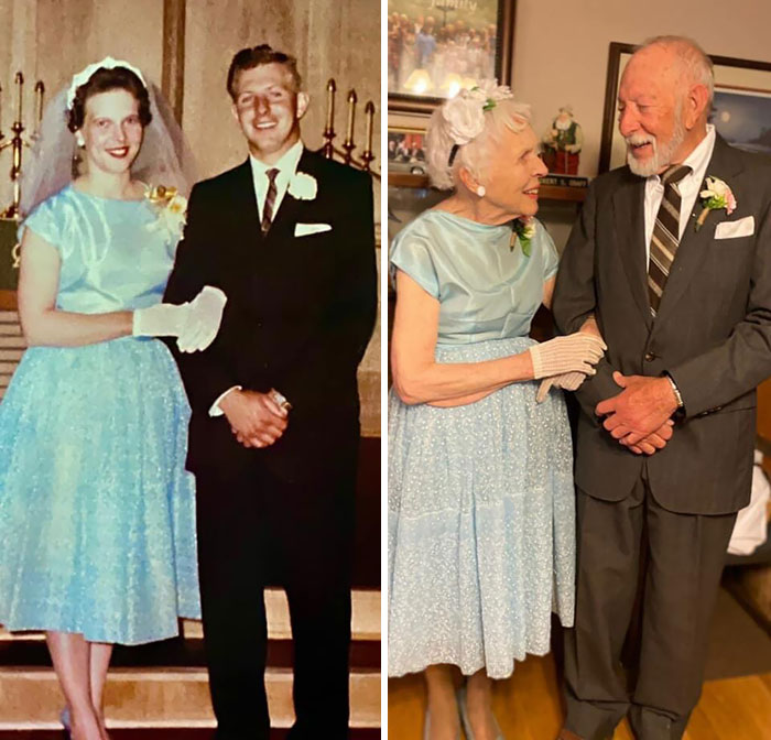 Same Wedding Outfits 60 Years Later