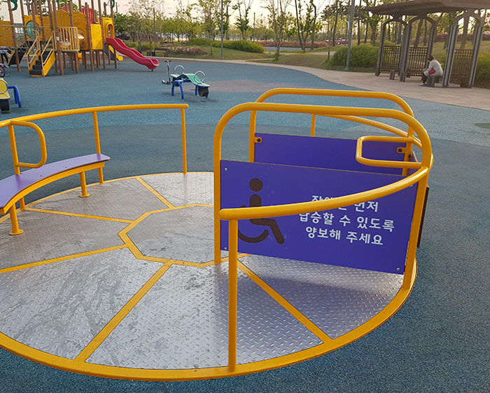 This Wheelchair Accessible Playground Carousel