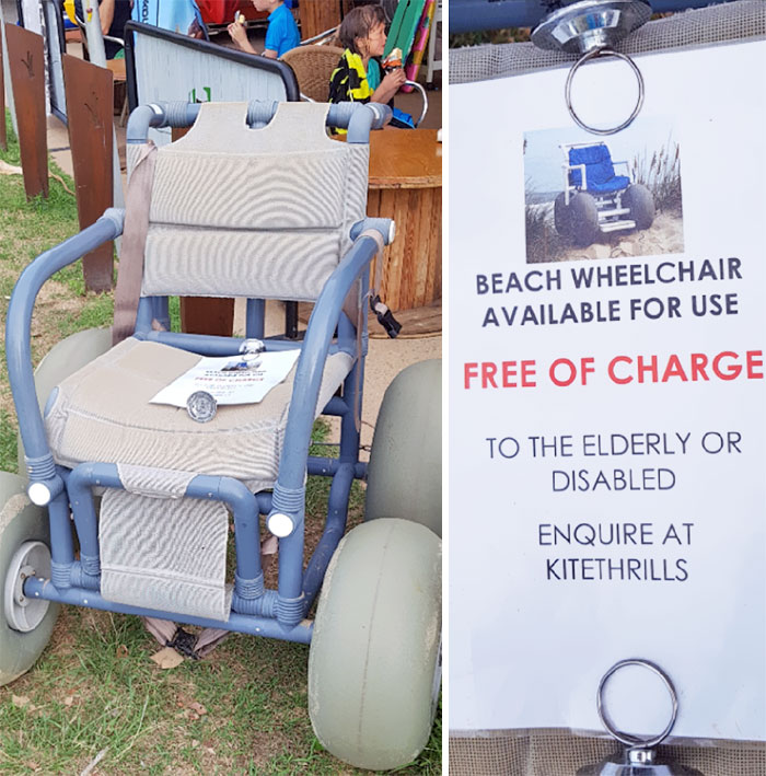 This Surf Shop Offers Free Rental Of A Beach Wheelchair To Elderly Or Disabled People