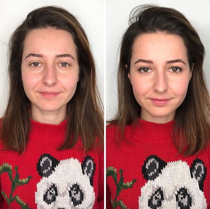 How Women Do Their Own Makeup Vs. How A Professional Does It (30 Pics)
