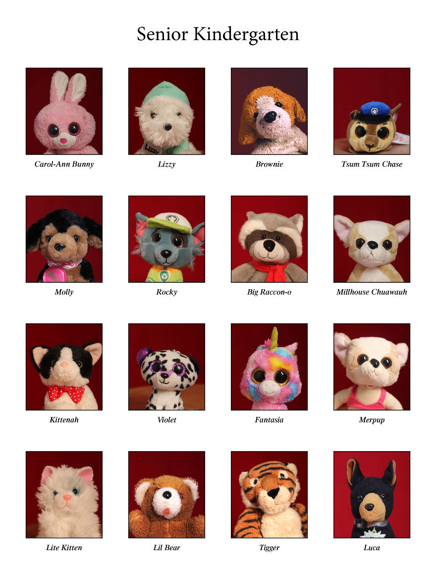 Mom Makes A Year Book From Her Daughter's Stuffed Animals