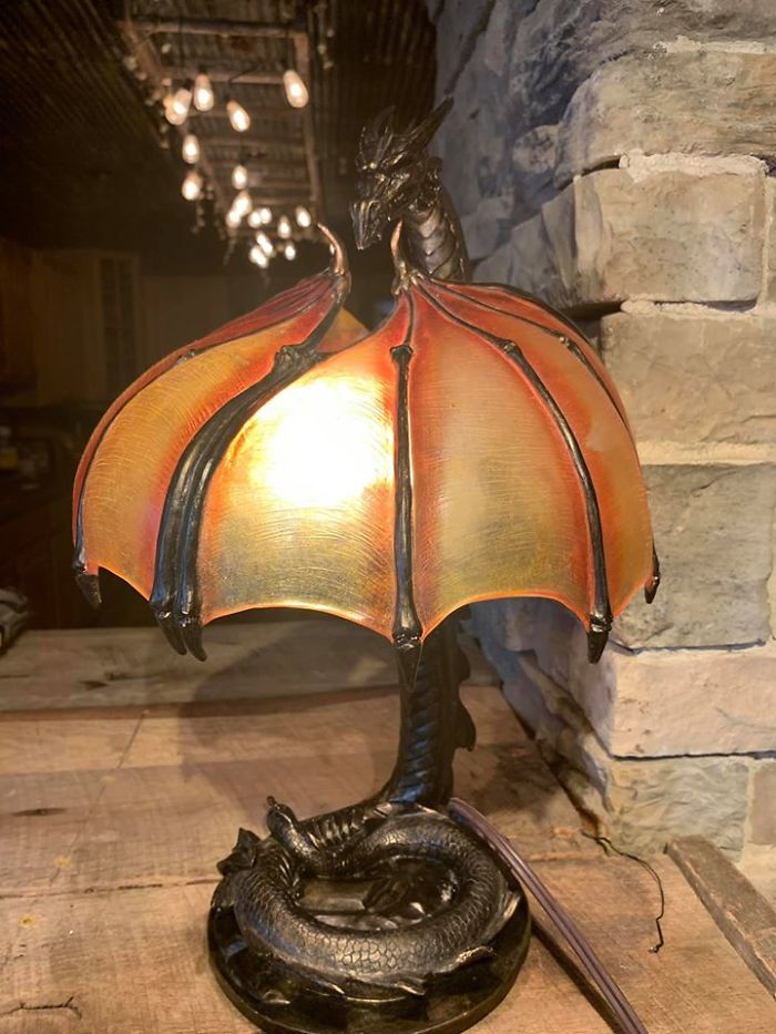 Snagged This Amazing Lamp For My Sons Room Since He Loves Dragons And Dinosaurs But I Think I Fell In Love With It!! It Is So Cool!