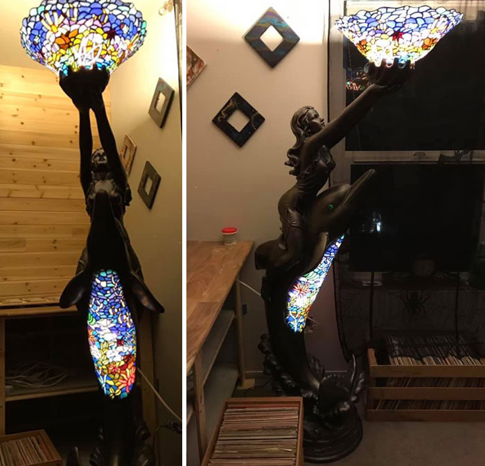 Bought This Lamp From A Very Lovely Woman During A Moving Sale Recently And I Don’t Think I Was Able To Express My Gratitude Enough For Selling Me This Amazing Piece. Yes, It Is A Woman Riding A Dolphin. Yes, It Is Now My Favorite Thing Ever
