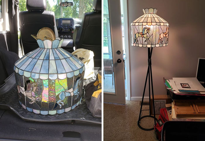 I Finally Found A Tiffany Style Lamp! Bought From The Facebook Marketplace This Afternoon. I Have Been Wanting One Forever! $40 Well Spent