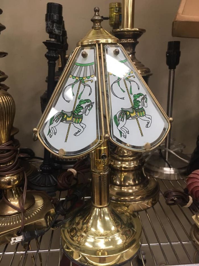 I Found This Gorgeous Carousel Lamp Today At Goodwill, I Carried It Around The Whole Time I Was There But Ultimately Decided To Leave It For Someone Who Would Love It More Than I. It’s At The Goodwill In Batavia, Il For The Taking!