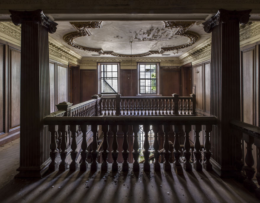 The First Floor Landing Inside An Abandoned Orphanage, United Kingdom