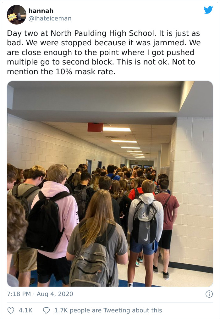 2 Students Expose Crowded Hallways In A Recently Reopened School In Georgia, Get Suspended
