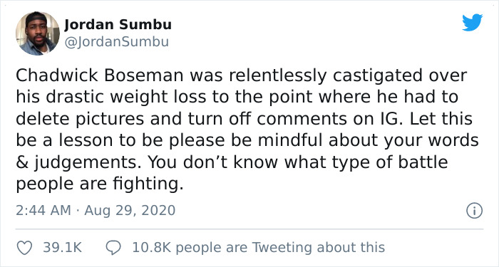 People Who Mocked Chadwick Boseman For His Weight Loss Now Feel Awful And Hopefully It Teaches Them A Lesson
