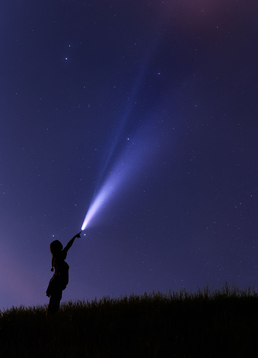 I Wanted To Capture My Fiancé During Our Pregnancy In My Night Sky Images, And I Finally Got The Chance During The Celestial Event Comet Neowise.