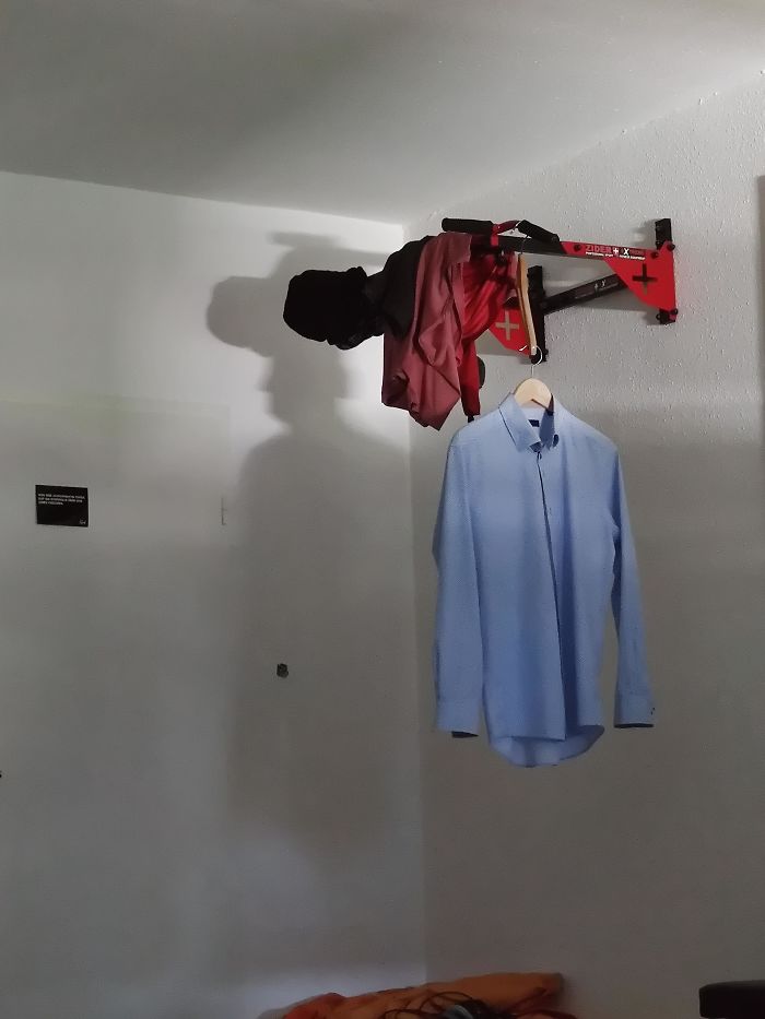 Woke Up To My Clothes Projecting A Human Profile On The Wall