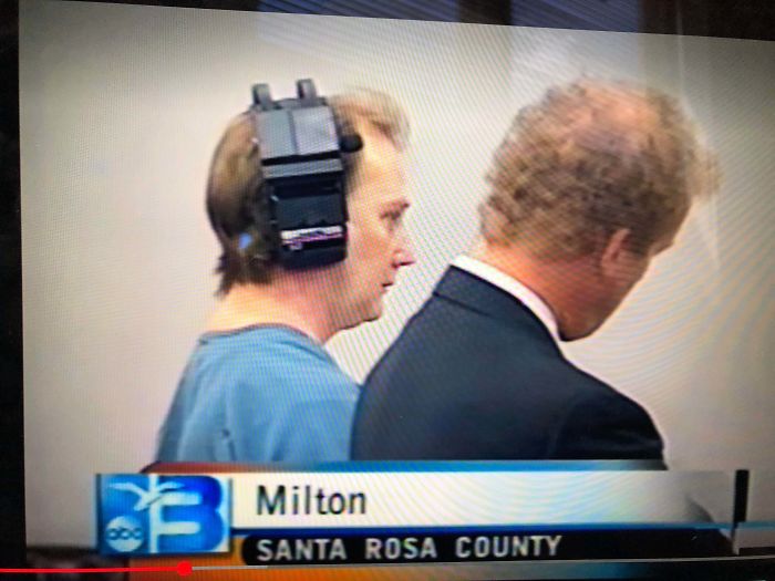 What Is This Thing On This Serial Killers Head While He Was In Court?
