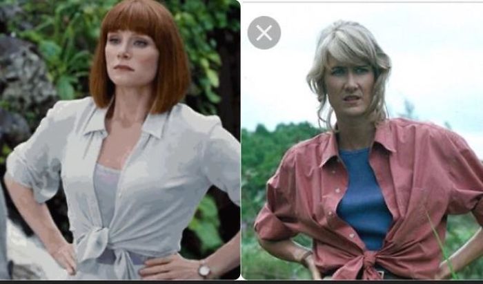 In Jurassic World When Bryce Dallas Howard Rolls Up Her Sleeves And Ties Her Shirt At The Bottom To Say “I’m Ready”, She’s Wearing It The Same Way Laura Dern Did In Jurassic Park