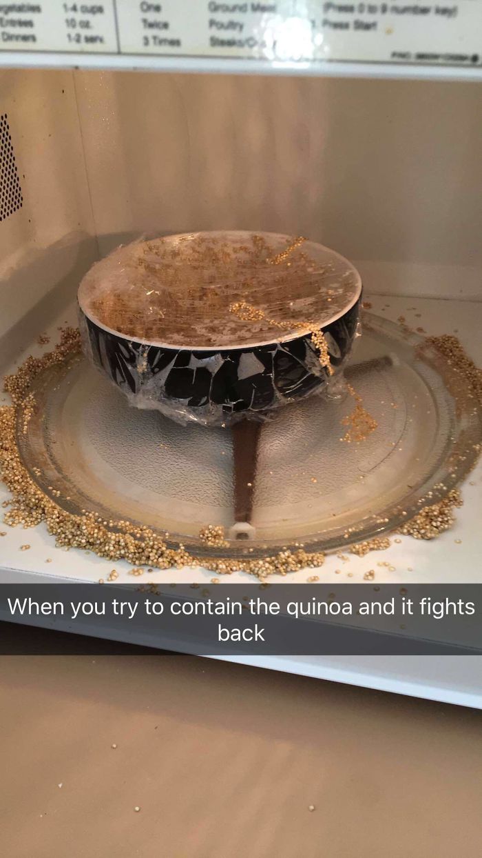Learned The Hard Way About Attempting To Microwave Quinoa. Let’s Just Say We’re No Longer Friends
