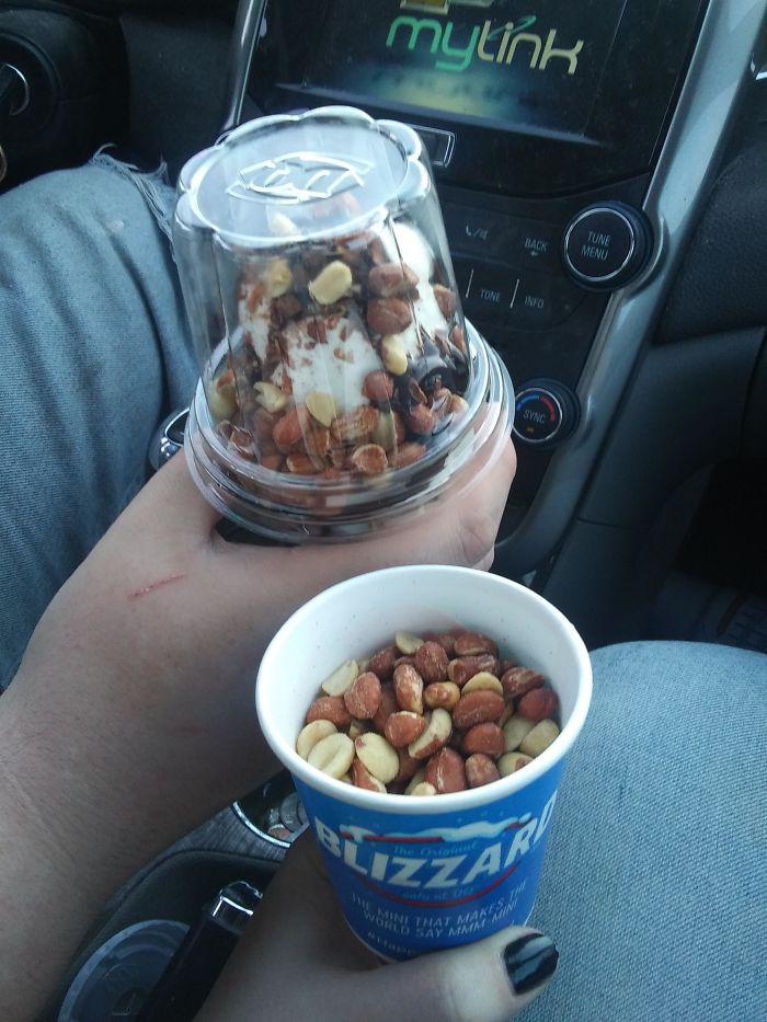 My Husband Ordered A Hot Fudge Sundae With "As Many Peanuts As You're Allowed To Give Me" - He Happily Used Them All