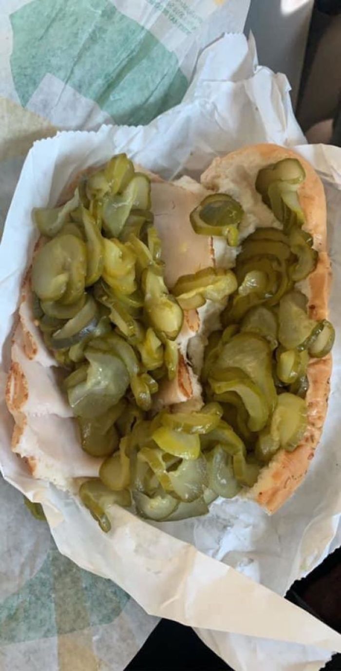 Asked For Extra Pickles Through A Online Order For Subway And Got This