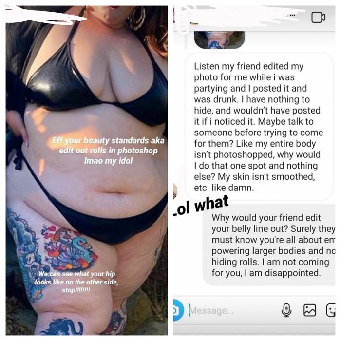 A Famous “Body Positive” Influencer’s Excuse For Editing Out Rolls