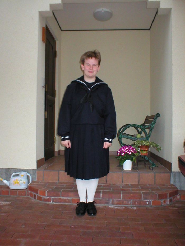 My First Day Of School As An Exchange Student In Japan, 2003. I’m Not Sure If The Haircut Or The Knee-High Socks Are Worse