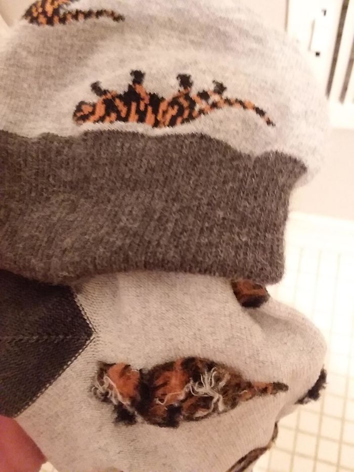 The Tigers On These Socks Look Like House Cats When Turned Inside Out