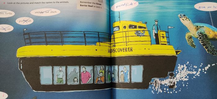 El capitán del submarino en mi libro de inglés