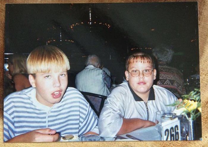 My Brother And I And Our Terrible Haircuts And Dyes Circa The Late Early 00s. Dyed-Blonde Bowl Cut And Bangs-Only Respectively. We Asked For These