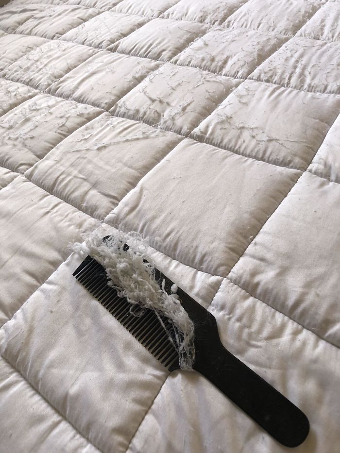 After Washing And Drying Your Mattress Pad Cover, Are You Left With Fuzzy Fabric Pills? Use A Comb And Rake The Fabric