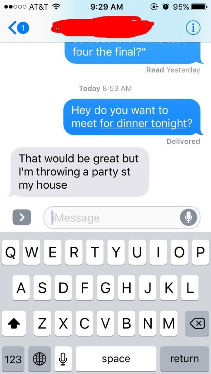 Sad Cringe Of Myself: My Friend Who Informed Me He's Having A House Party Tonight But Won't Invite Me To It. You Could Have Just Said You Were Busy Bro