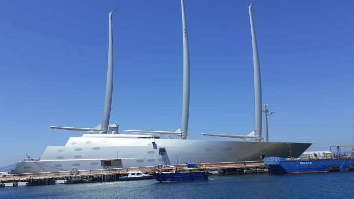 Sailing Yacht A Seen In Gibraltar Today