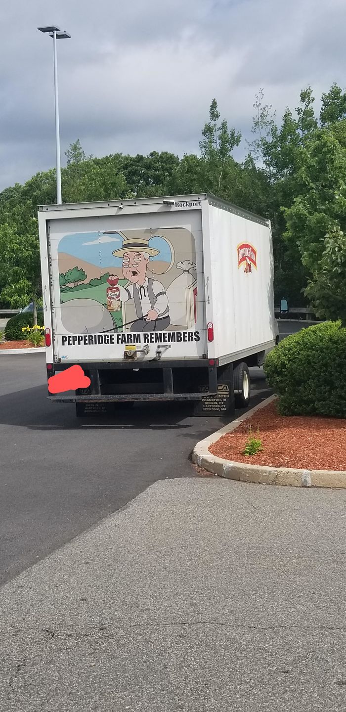 Pepperidge Farms Truck Getting In On A Family Guy Joke. Seen In Milford, MA