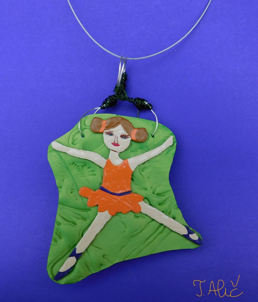 Handmade Necklace: Dancing Ballerina