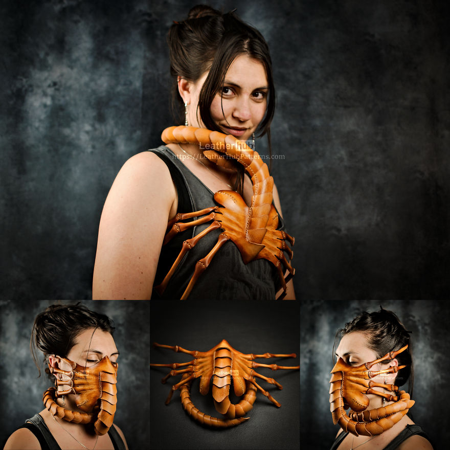 We Made A Leather Facehugger Mask We Made A Leather Facehugger Mask