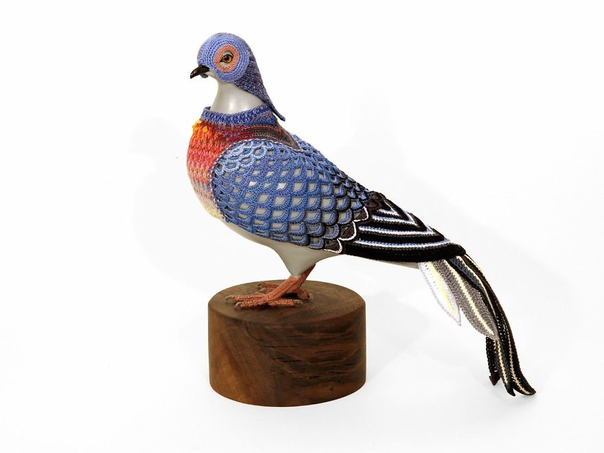 Laurel Roth Hope's Crochet 'Biodiversity Reclamation Suits' For Extinct Urban Pigeons
