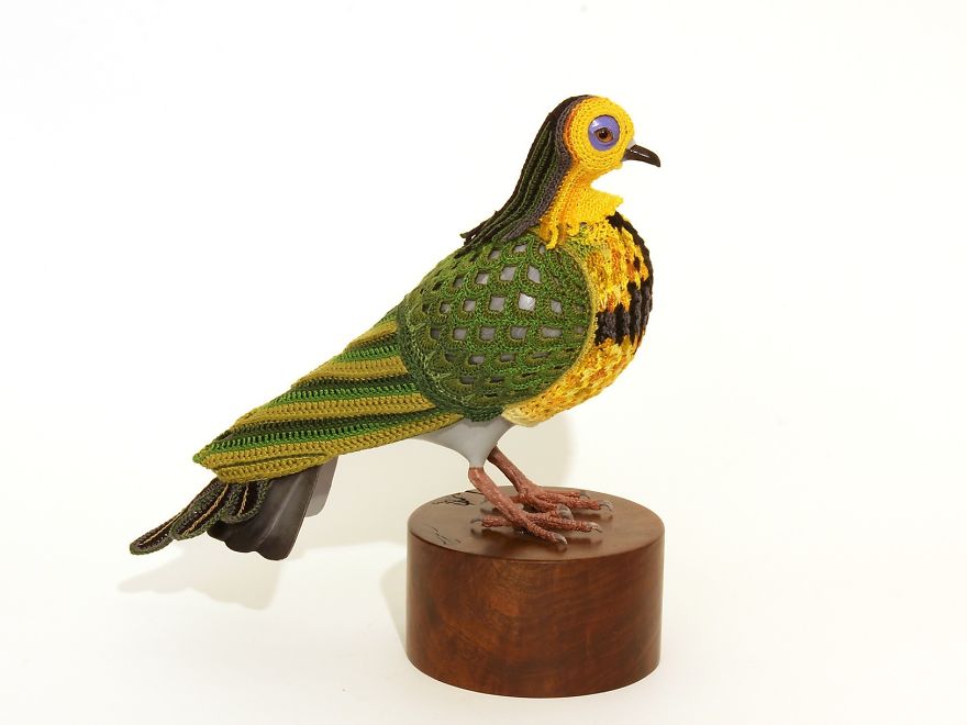 Laurel Roth Hope's Crochet 'Biodiversity Reclamation Suits' For Extinct Urban Pigeons