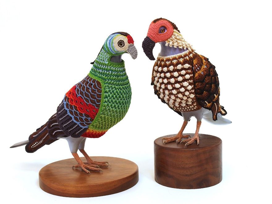 Laurel Roth Hope's Crochet 'Biodiversity Reclamation Suits' For Extinct Urban Pigeons