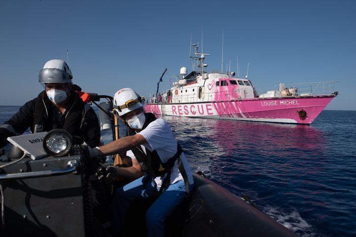 Banksy Sponsored Rescue Boat To Help Refugees Crossing The Mediterranean