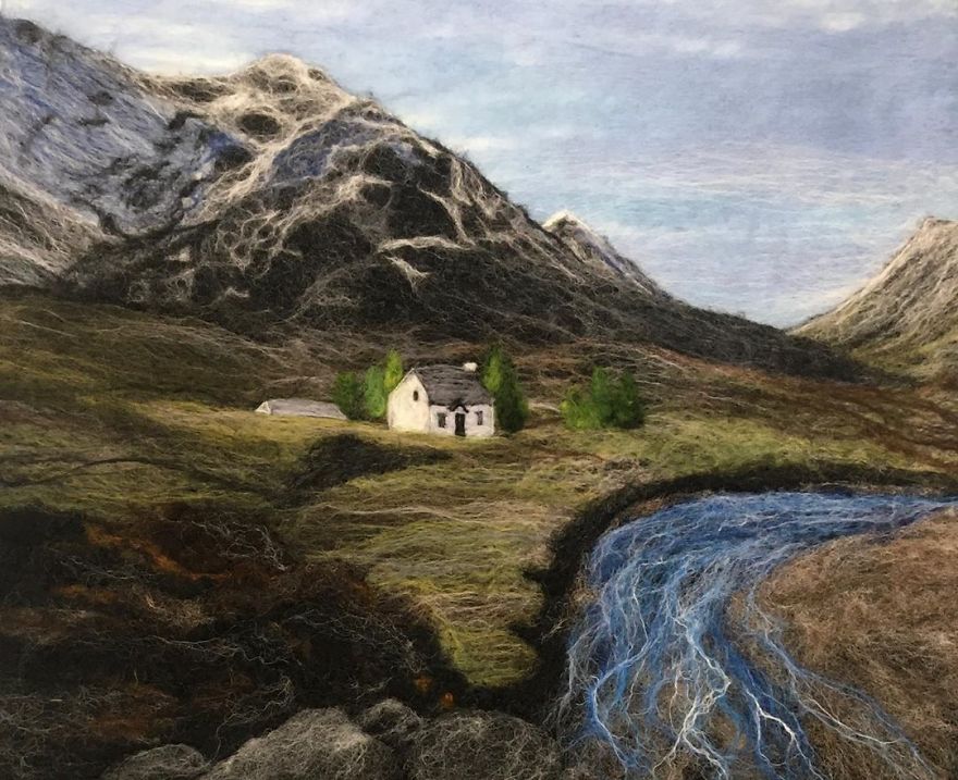I Create Scottish Landscapes Using Wool, Felted Wool Landscapes