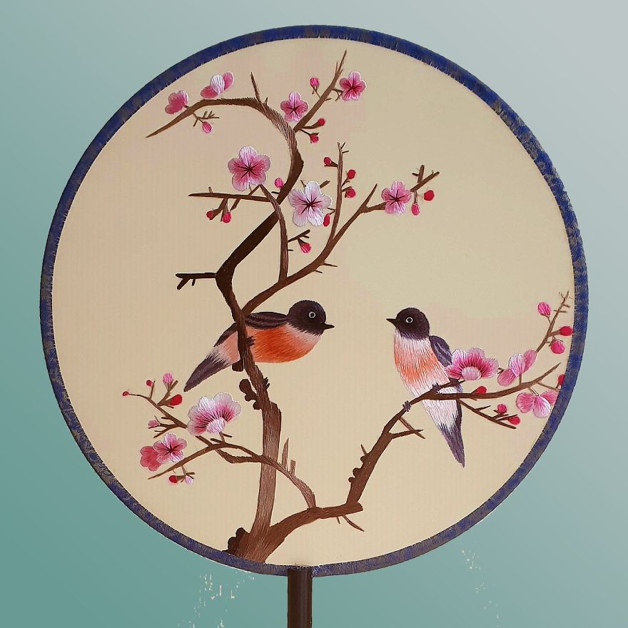 Magpies In Spring Plum Blossoms